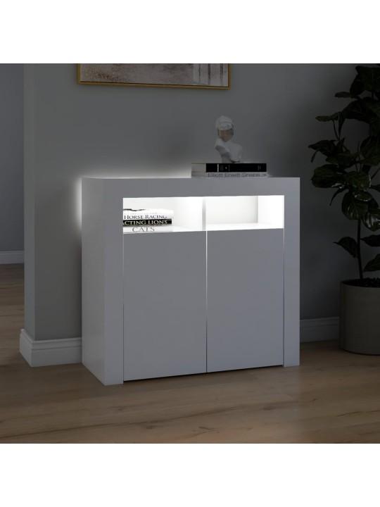 Kumode ar led lampiņām, 80x35x75 cm, balta