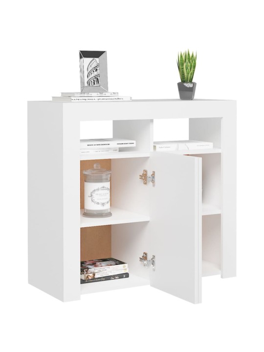Kumode ar led lampiņām, 80x35x75 cm, balta