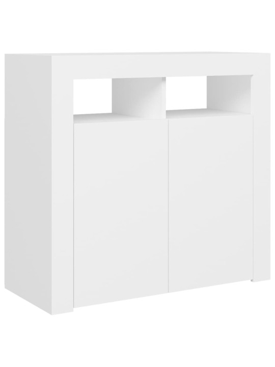 Kumode ar led lampiņām, 80x35x75 cm, balta