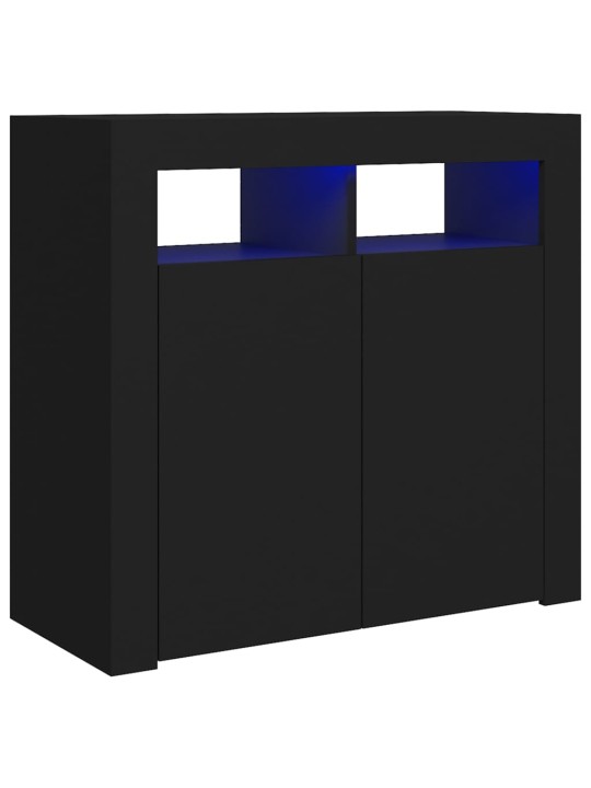 Kumode ar led lampiņām, 80x35x75 cm, melna