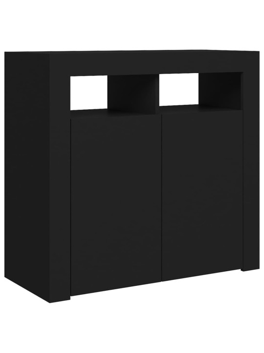 Kumode ar led lampiņām, 80x35x75 cm, melna