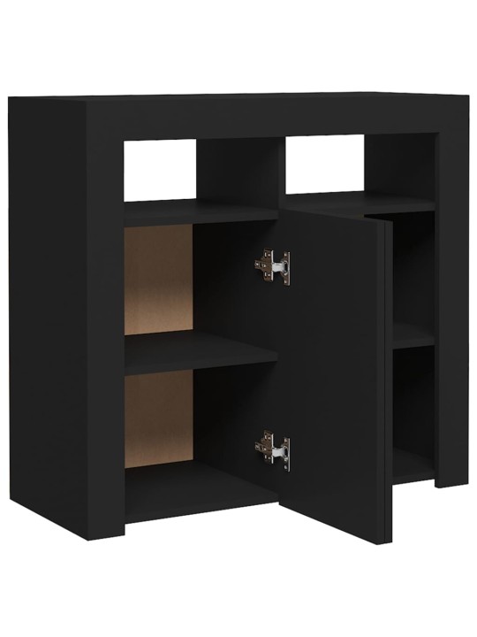 Kumode ar led lampiņām, 80x35x75 cm, melna