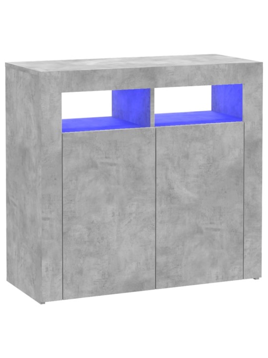 Kumode ar led lampiņām, 80x35x75 cm, betona pelēka