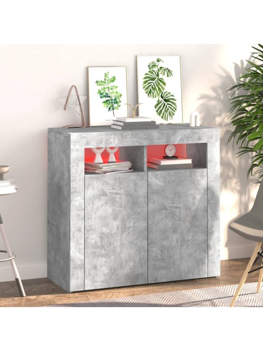 Kumode ar led lampiņām, 80x35x75 cm, betona pelēka
