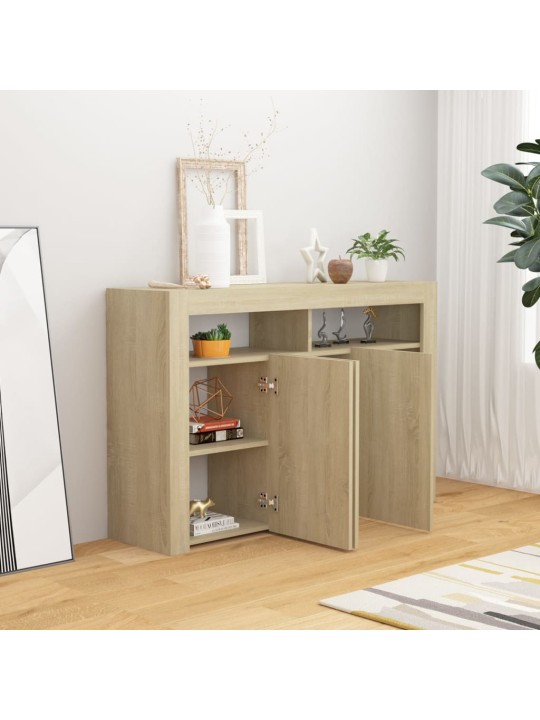 Kumode ar led lampiņām, 115,5x30x75 cm, ozolkoka krāsa