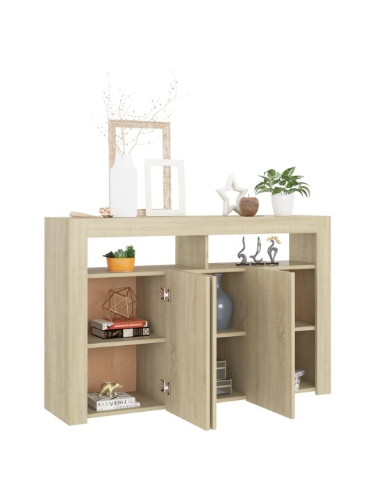 Kumode ar led lampiņām, 115,5x30x75 cm, ozolkoka krāsa