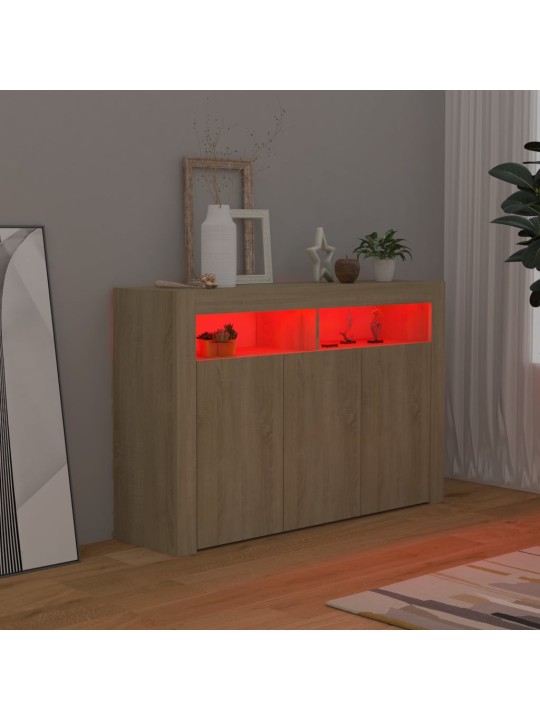 Kumode ar led lampiņām, 115,5x30x75 cm, ozolkoka krāsa