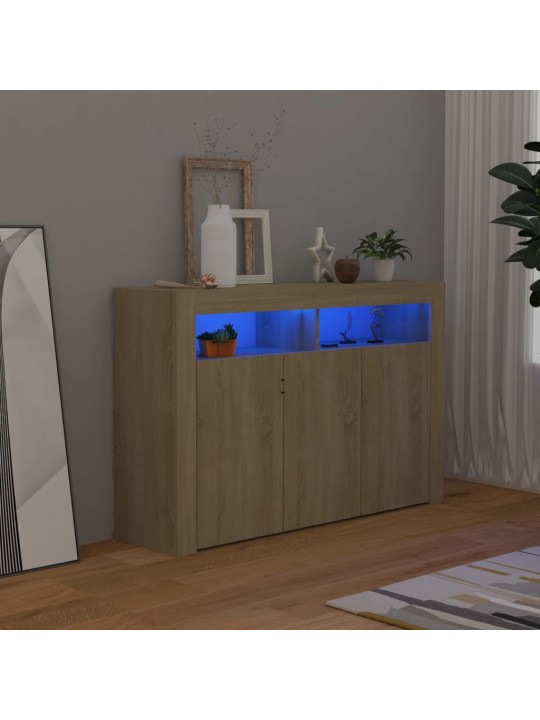 Kumode ar led lampiņām, 115,5x30x75 cm, ozolkoka krāsa