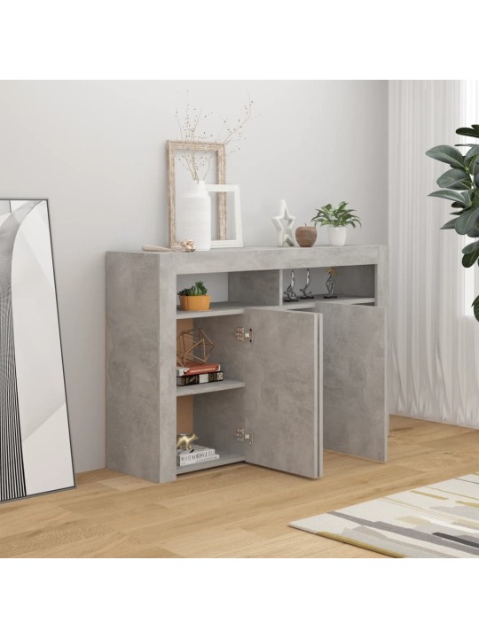 Kumode ar led lampiņām, 115,5x30x75 cm, betona pelēka