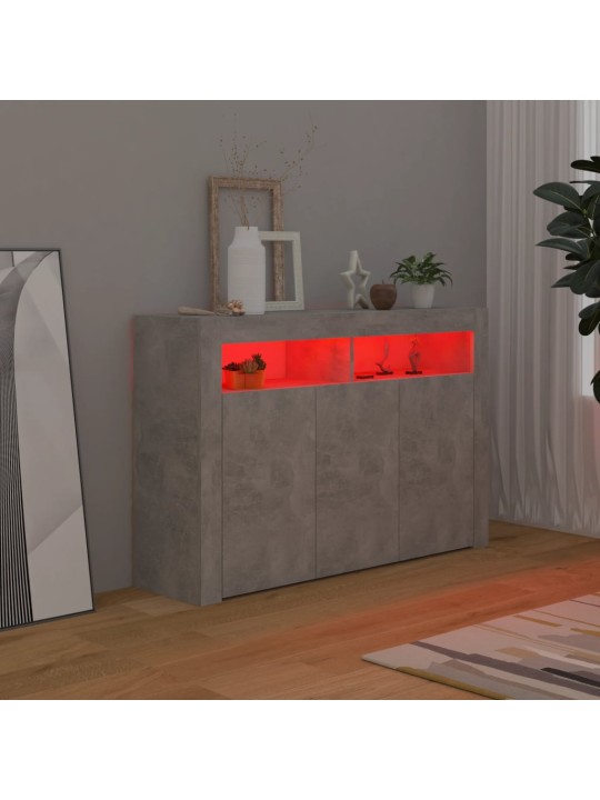 Kumode ar led lampiņām, 115,5x30x75 cm, betona pelēka