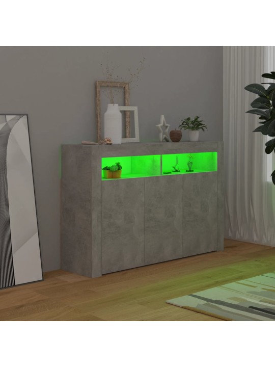 Kumode ar led lampiņām, 115,5x30x75 cm, betona pelēka