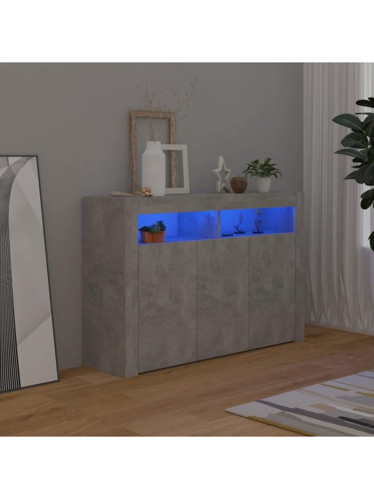 Kumode ar led lampiņām, 115,5x30x75 cm, betona pelēka