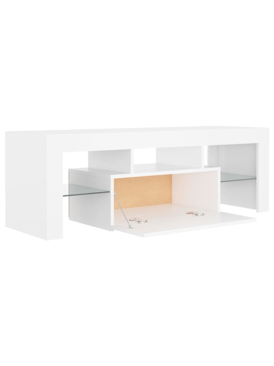 Tv galdiņš ar led lampiņām, 120x35x40 cm, balts