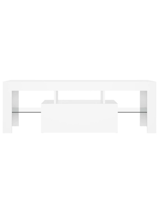 Tv galdiņš ar led lampiņām, 120x35x40 cm, balts