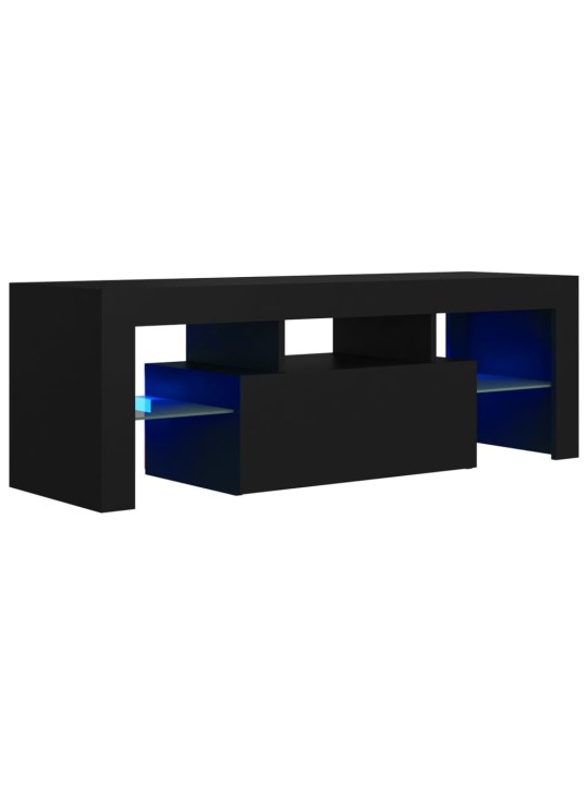 Tv galdiņš ar led lampiņām, 120x35x40 cm, melns