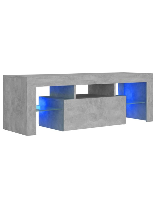 Tv galdiņš ar led lampiņām, 120x35x40 cm, betona pelēks