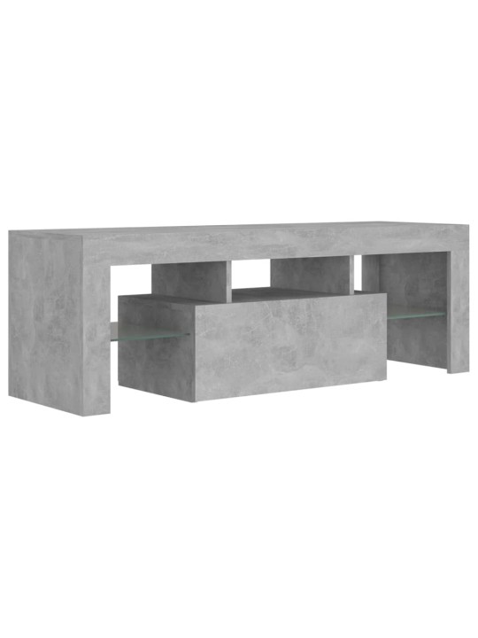 Tv galdiņš ar led lampiņām, 120x35x40 cm, betona pelēks