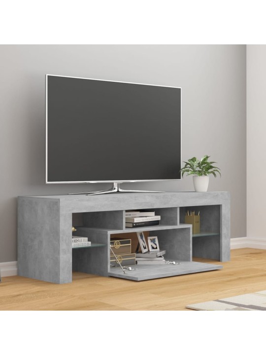 Tv galdiņš ar led lampiņām, 120x35x40 cm, betona pelēks