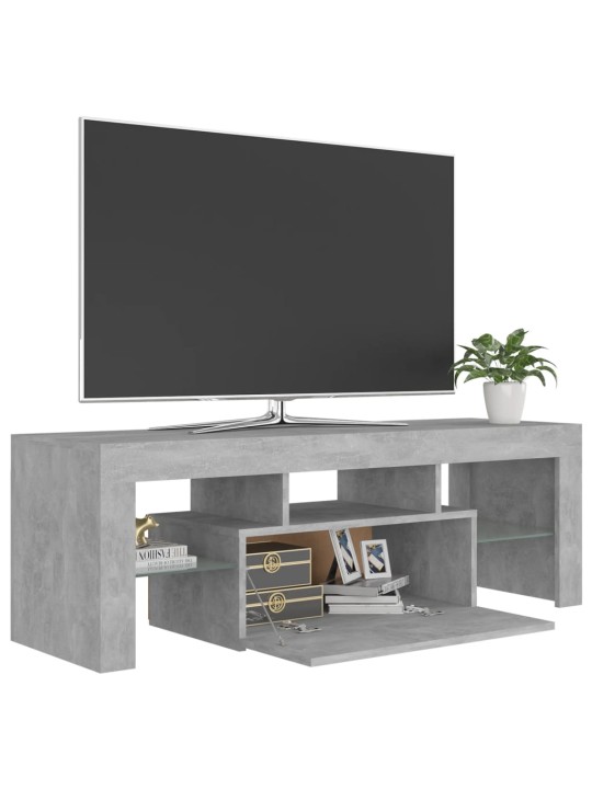 Tv galdiņš ar led lampiņām, 120x35x40 cm, betona pelēks