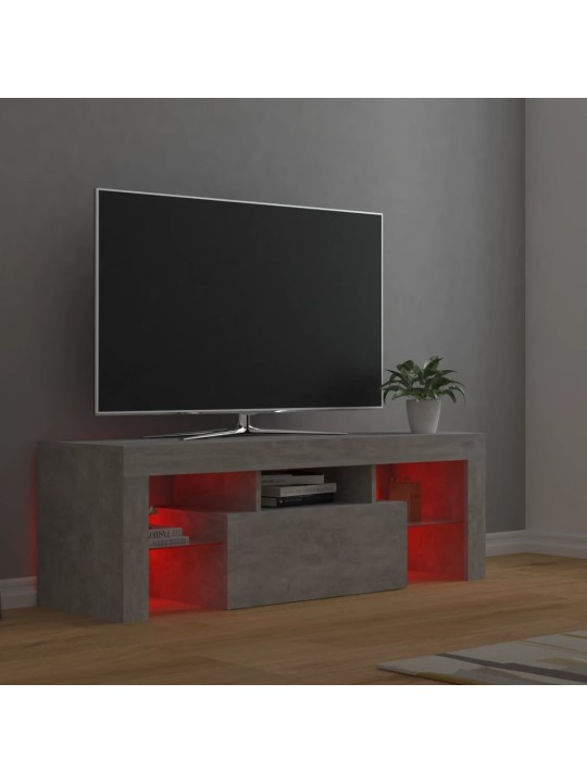 Tv galdiņš ar led lampiņām, 120x35x40 cm, betona pelēks