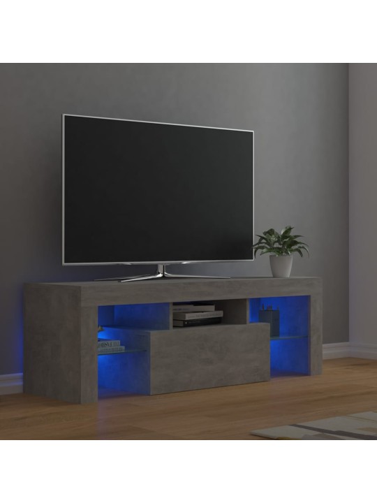 Tv galdiņš ar led lampiņām, 120x35x40 cm, betona pelēks