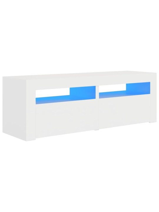 Tv galdiņš ar led lampiņām, 120x35x40 cm, balts