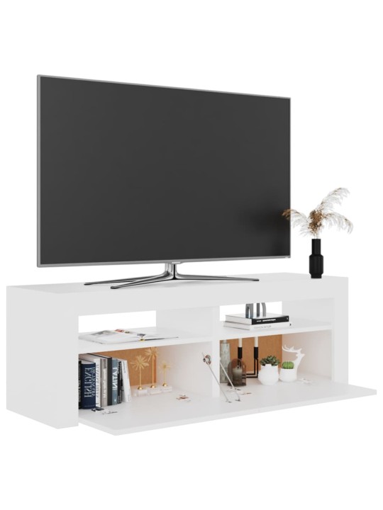 Tv galdiņš ar led lampiņām, 120x35x40 cm, balts