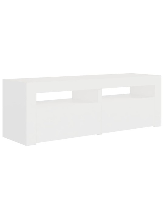 Tv galdiņš ar led lampiņām, 120x35x40 cm, balts