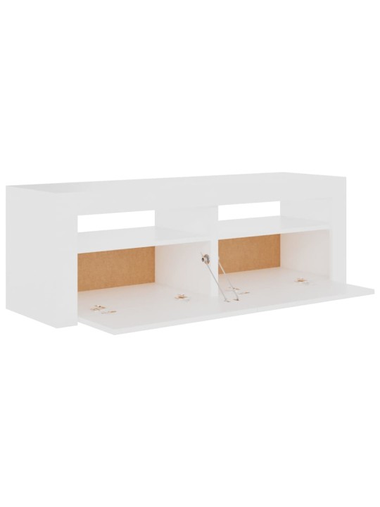 Tv galdiņš ar led lampiņām, 120x35x40 cm, balts