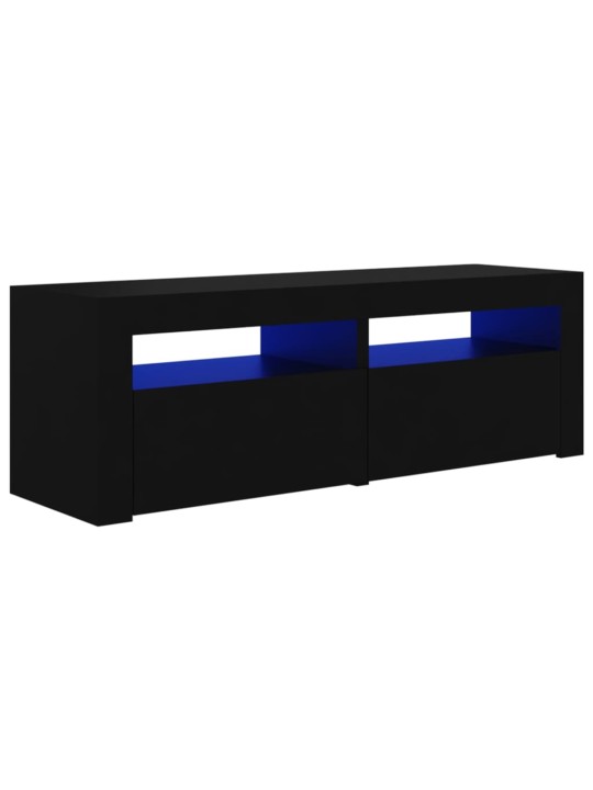Tv galdiņš ar led lampiņām, 120x35x40 cm, melns