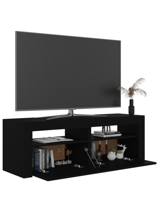 Tv galdiņš ar led lampiņām, 120x35x40 cm, melns