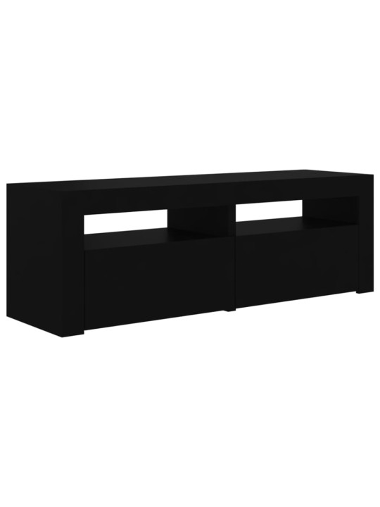 Tv galdiņš ar led lampiņām, 120x35x40 cm, melns