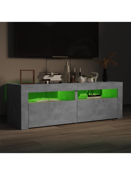 Tv galdiņš ar led lampiņām, 120x35x40 cm, betona pelēks