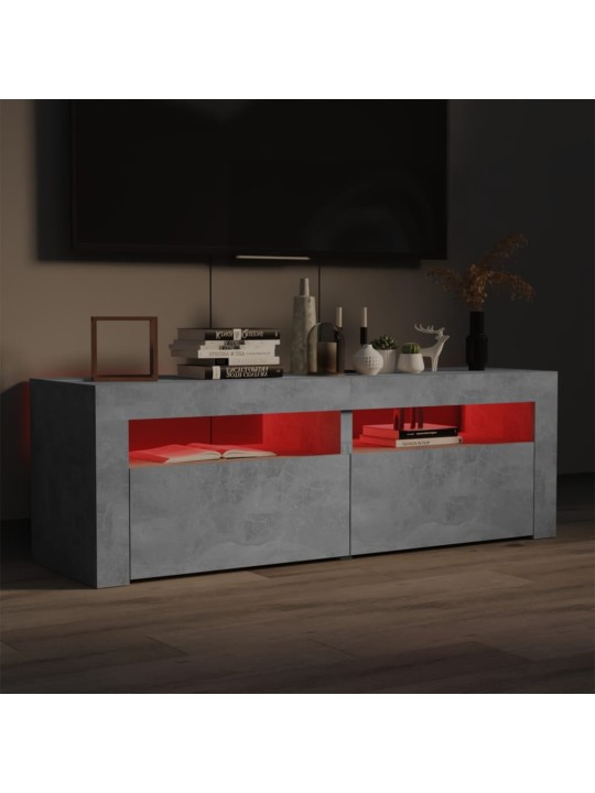 Tv galdiņš ar led lampiņām, 120x35x40 cm, betona pelēks