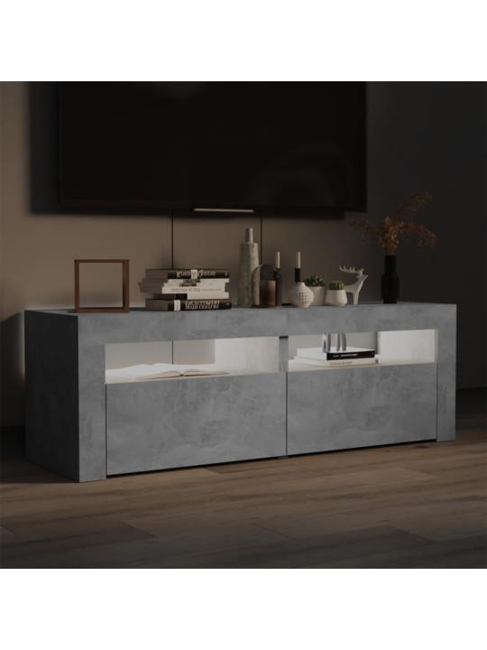 Tv galdiņš ar led lampiņām, 120x35x40 cm, betona pelēks