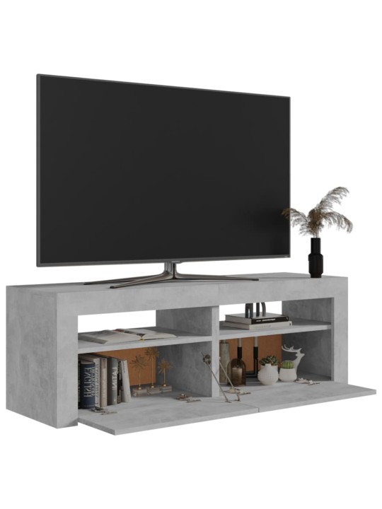 Tv galdiņš ar led lampiņām, 120x35x40 cm, betona pelēks