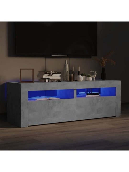 Tv galdiņš ar led lampiņām, 120x35x40 cm, betona pelēks