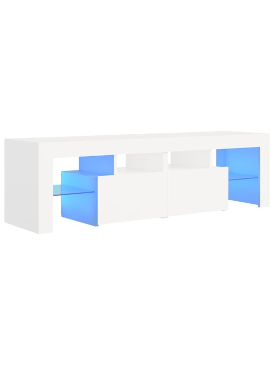 Tv galdiņš ar led lampiņām, 140x36,5x40 cm, balts