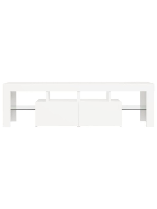 Tv galdiņš ar led lampiņām, 140x36,5x40 cm, balts