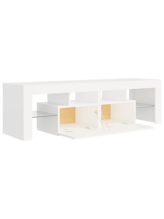 Tv galdiņš ar led lampiņām, 140x36,5x40 cm, balts