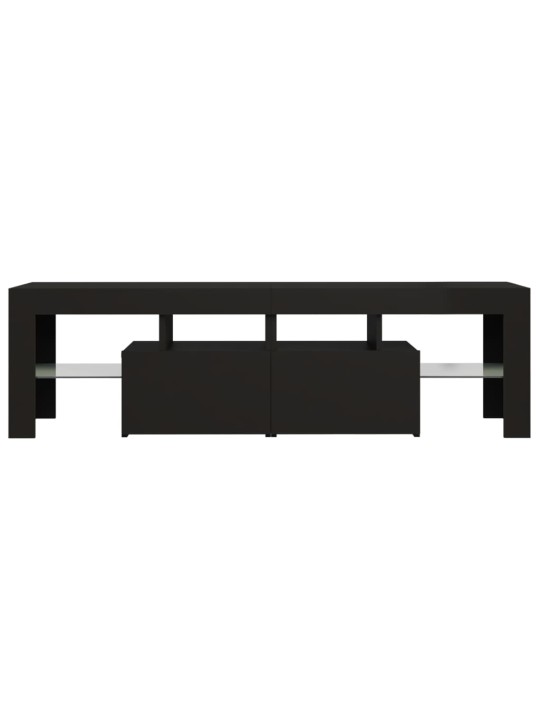 Tv galdiņš ar led lampiņām, 140x36,5x40 cm, melns