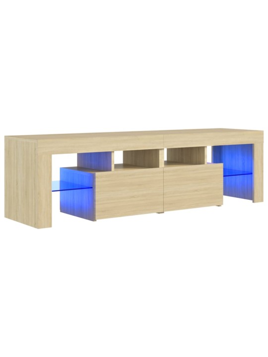 Tv skapītis ar led lampiņām, 140x36,5x40 cm, ozolkoka krāsā