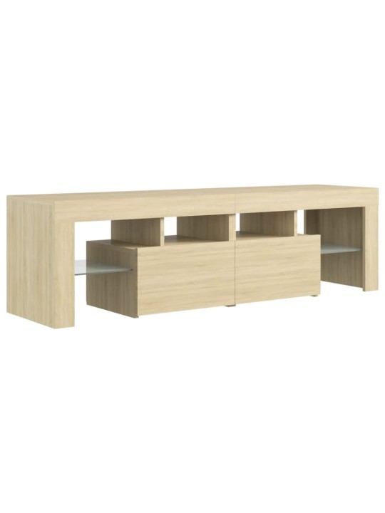 Tv skapītis ar led lampiņām, 140x36,5x40 cm, ozolkoka krāsā