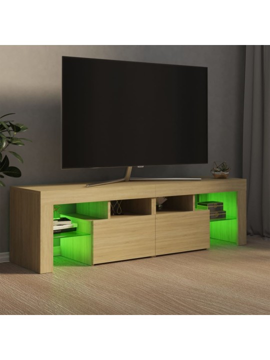 Tv skapītis ar led lampiņām, 140x36,5x40 cm, ozolkoka krāsā