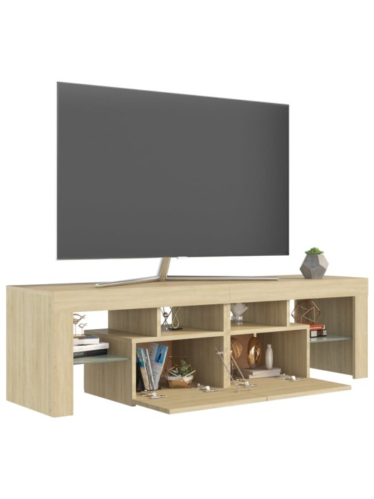 Tv skapītis ar led lampiņām, 140x36,5x40 cm, ozolkoka krāsā