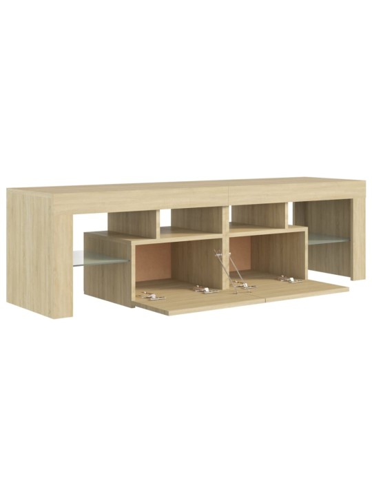 Tv skapītis ar led lampiņām, 140x36,5x40 cm, ozolkoka krāsā