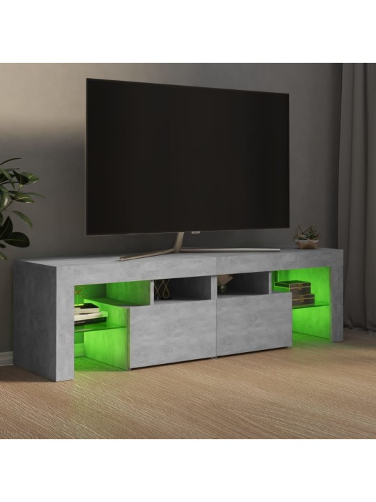Tv galdiņš ar led lampiņām, 140x36,5x40 cm, betona pelēks