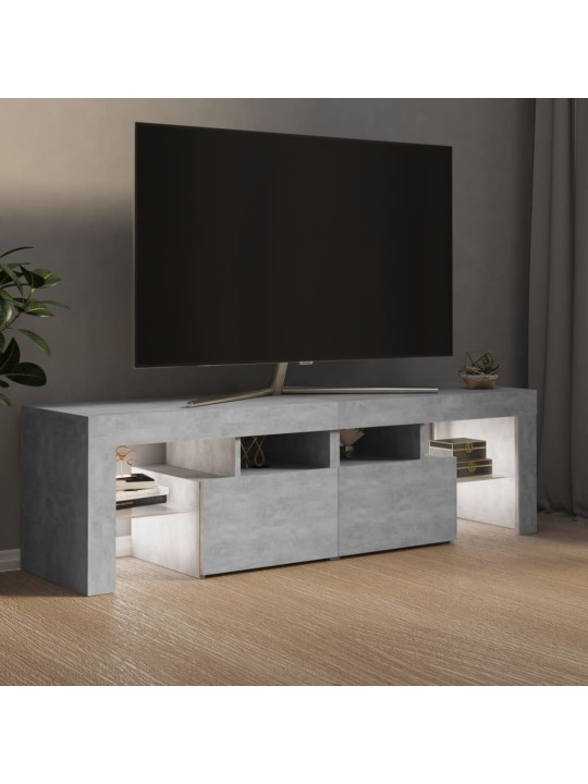 Tv galdiņš ar led lampiņām, 140x36,5x40 cm, betona pelēks