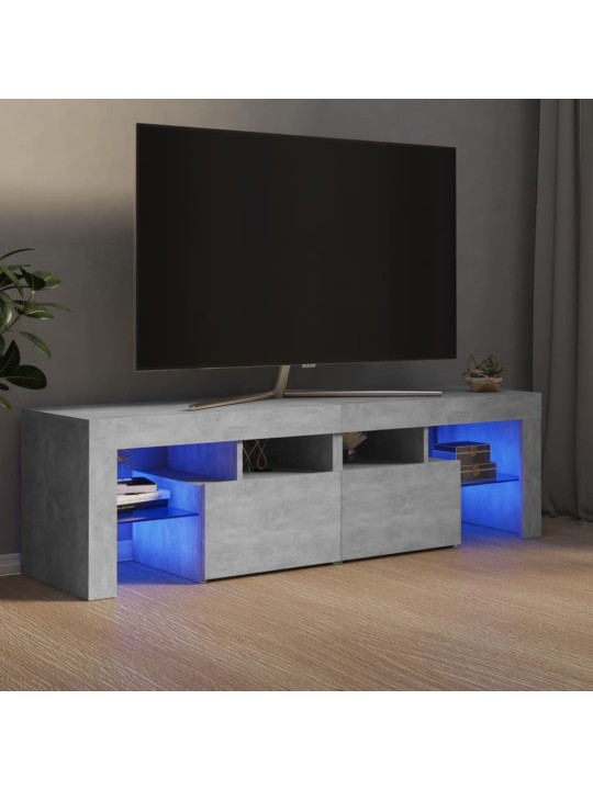 Tv galdiņš ar led lampiņām, 140x36,5x40 cm, betona pelēks