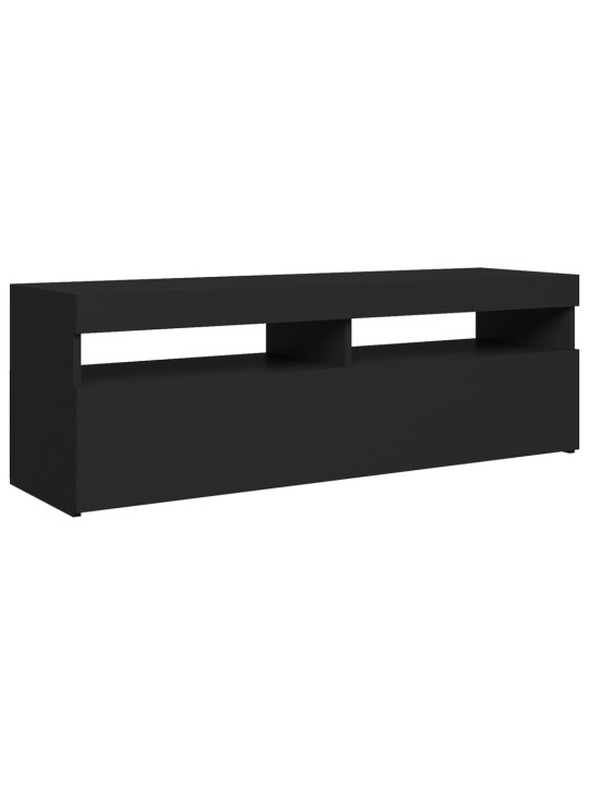 Tv galdiņš ar led lampiņām, 120x35x40 cm, melns